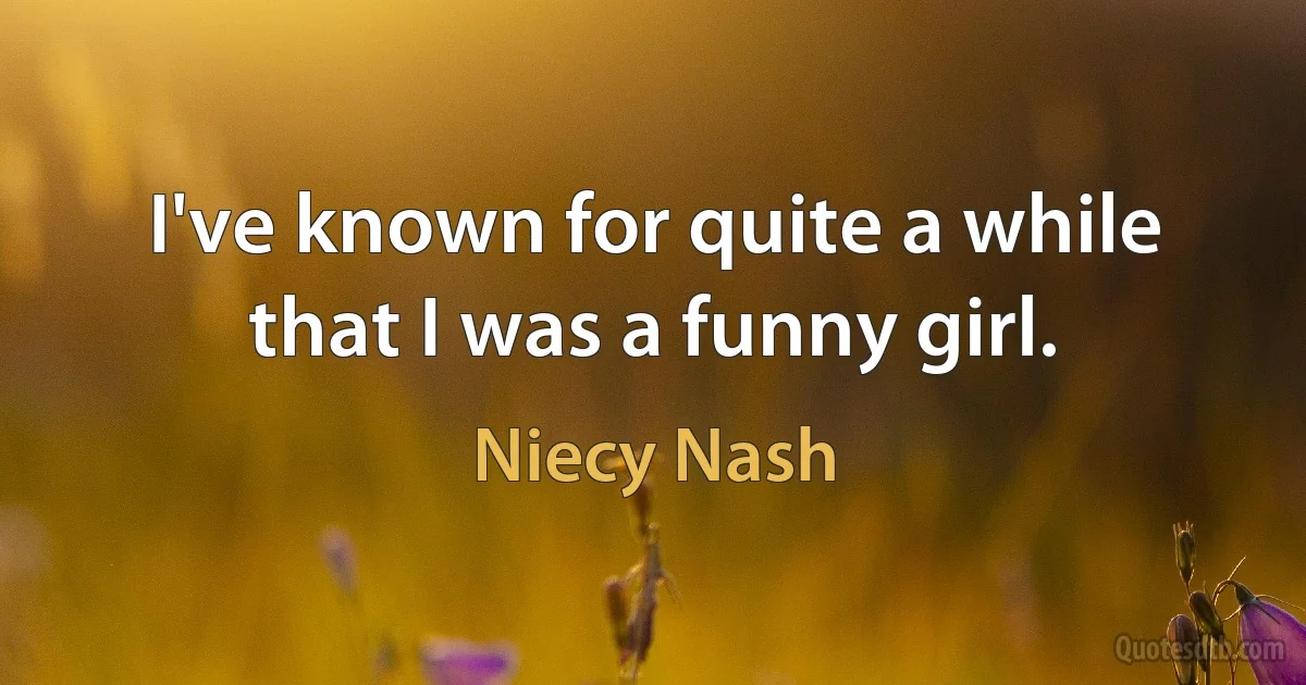 I've known for quite a while that I was a funny girl. (Niecy Nash)