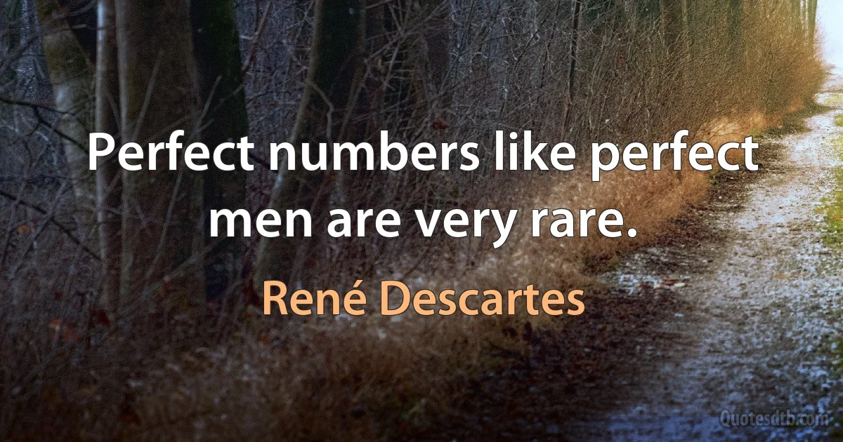 Perfect numbers like perfect men are very rare. (René Descartes)