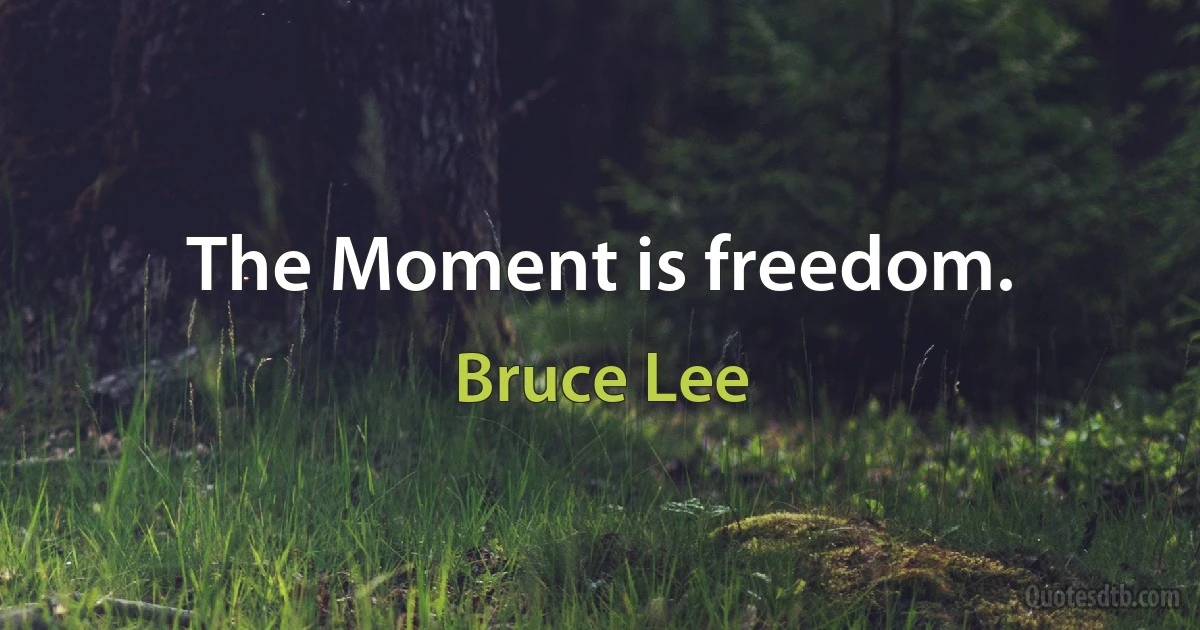 The Moment is freedom. (Bruce Lee)