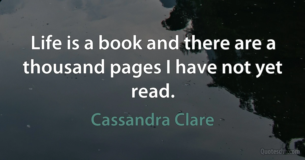 Life is a book and there are a thousand pages I have not yet read. (Cassandra Clare)