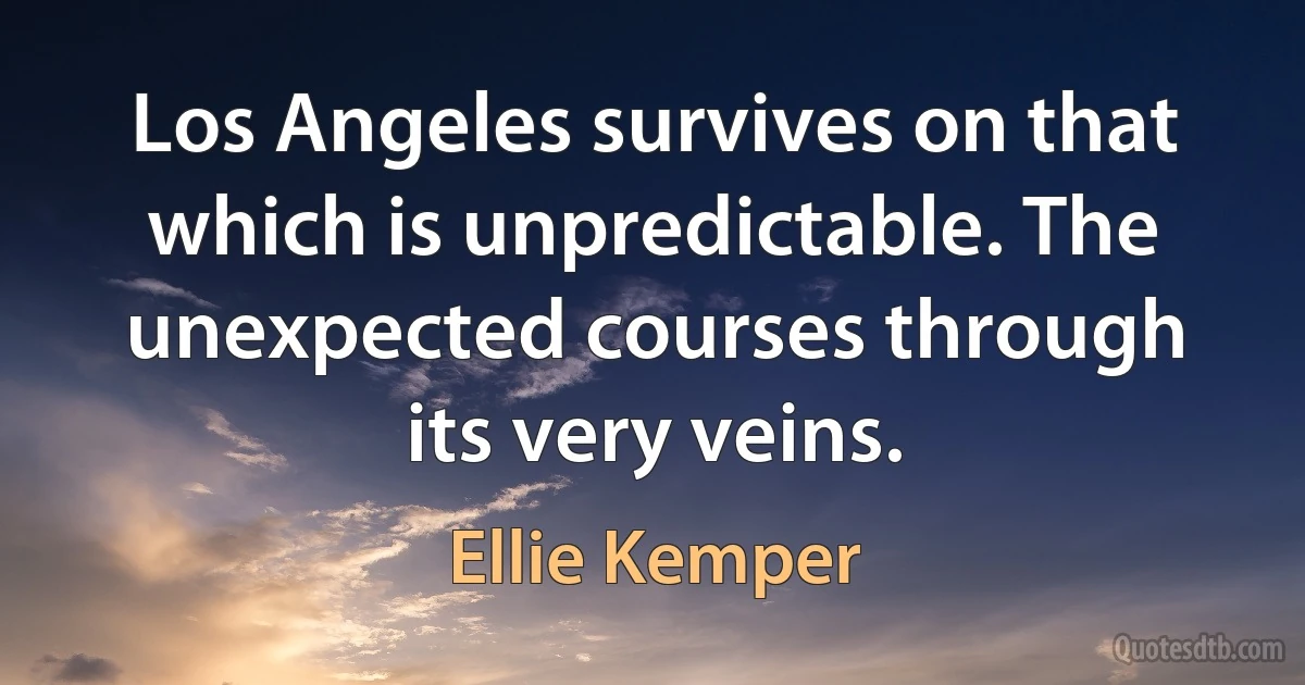 Los Angeles survives on that which is unpredictable. The unexpected courses through its very veins. (Ellie Kemper)