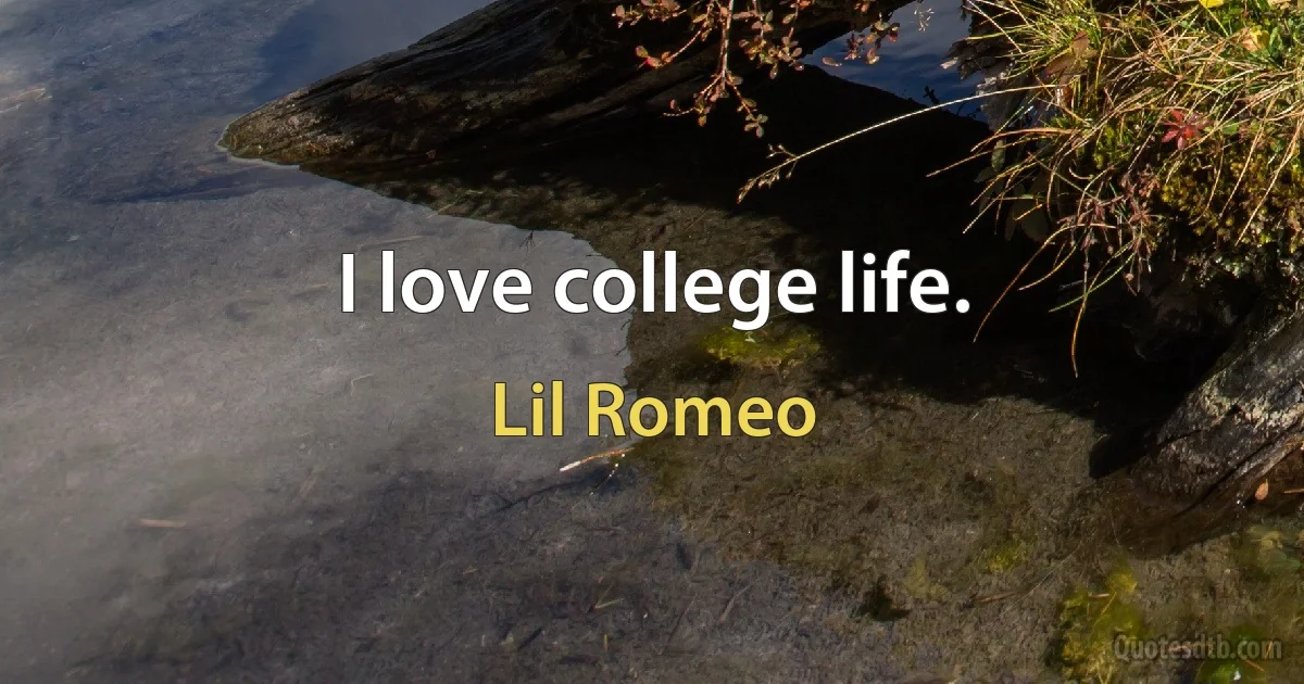 I love college life. (Lil Romeo)