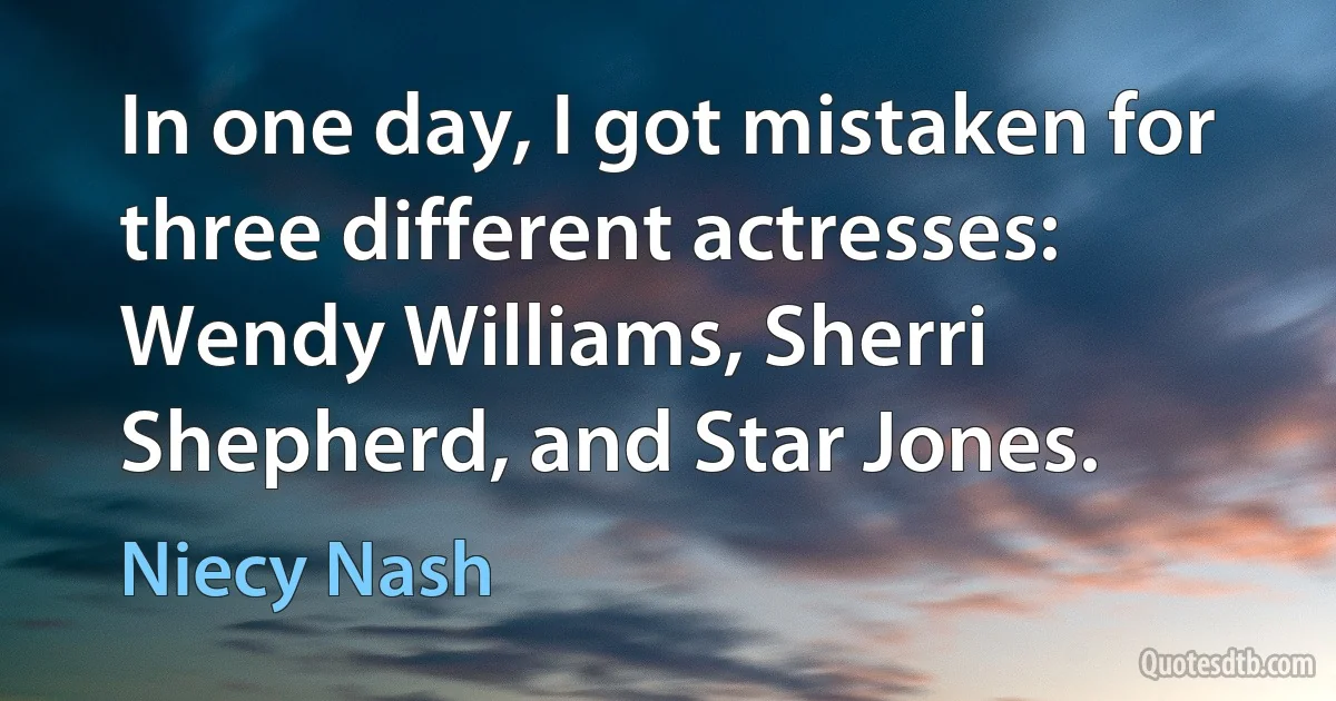 In one day, I got mistaken for three different actresses: Wendy Williams, Sherri Shepherd, and Star Jones. (Niecy Nash)