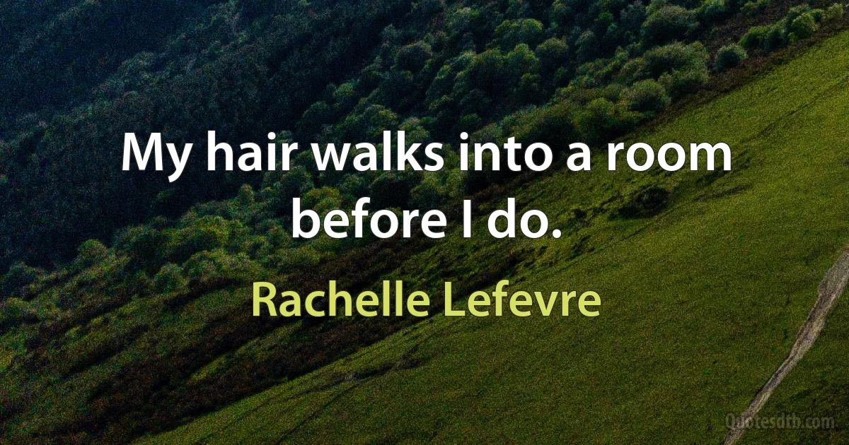 My hair walks into a room before I do. (Rachelle Lefevre)