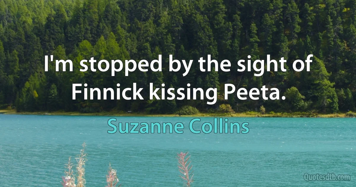 I'm stopped by the sight of Finnick kissing Peeta. (Suzanne Collins)