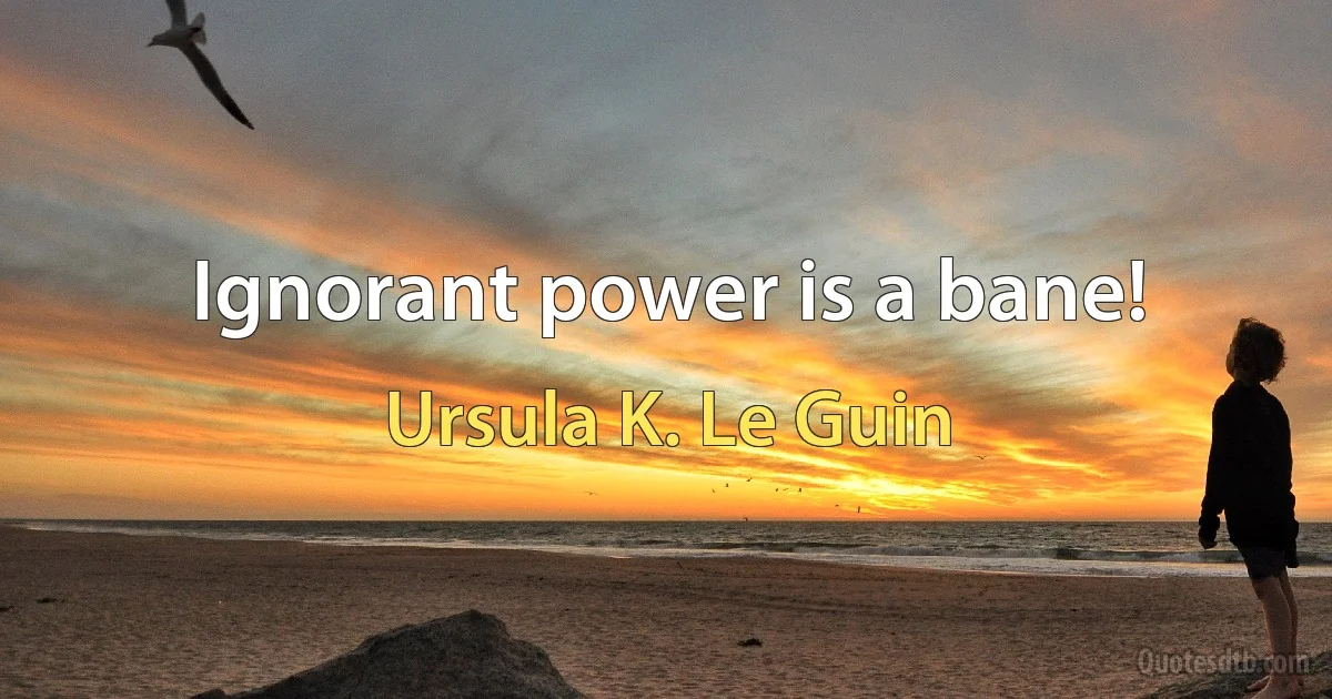 Ignorant power is a bane! (Ursula K. Le Guin)