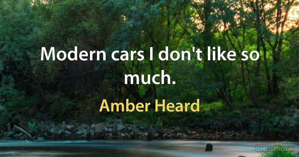 Modern cars I don't like so much. (Amber Heard)