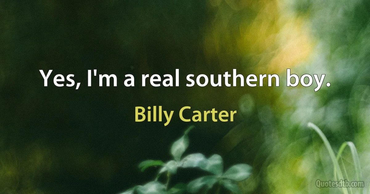 Yes, I'm a real southern boy. (Billy Carter)