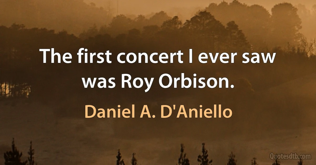 The first concert I ever saw was Roy Orbison. (Daniel A. D'Aniello)