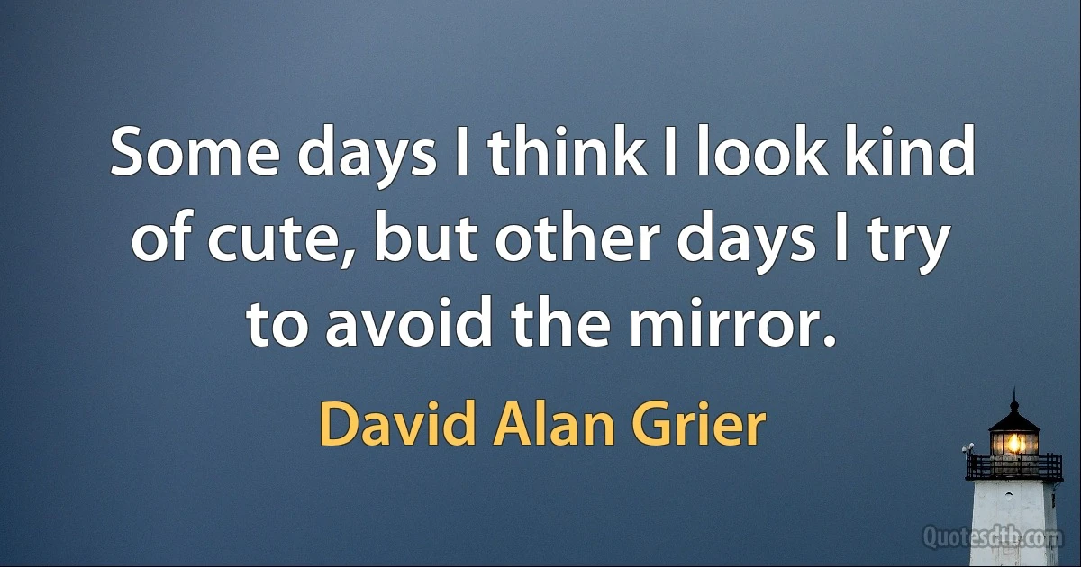 Some days I think I look kind of cute, but other days I try to avoid the mirror. (David Alan Grier)