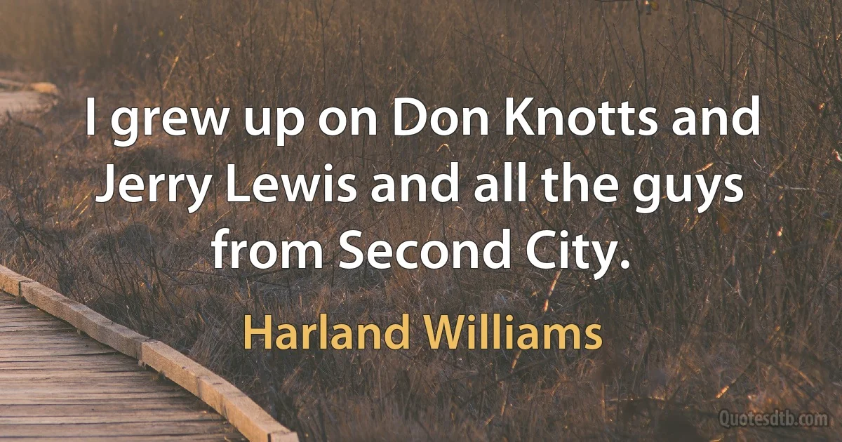 I grew up on Don Knotts and Jerry Lewis and all the guys from Second City. (Harland Williams)