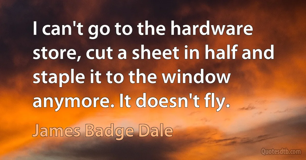 I can't go to the hardware store, cut a sheet in half and staple it to the window anymore. It doesn't fly. (James Badge Dale)