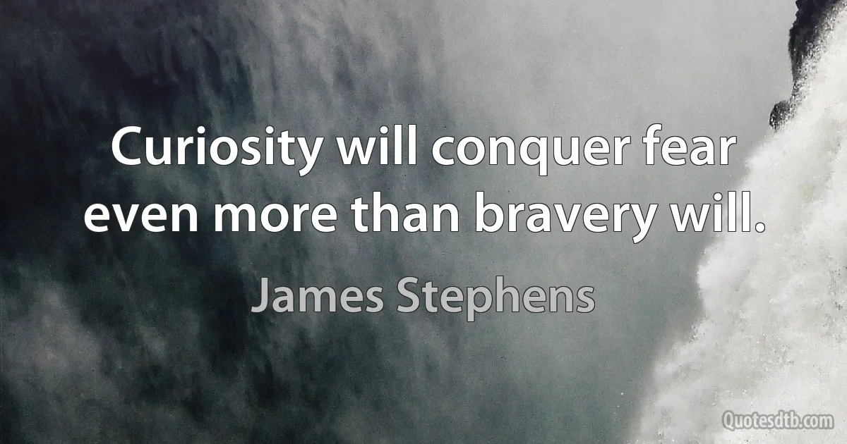 Curiosity will conquer fear even more than bravery will. (James Stephens)