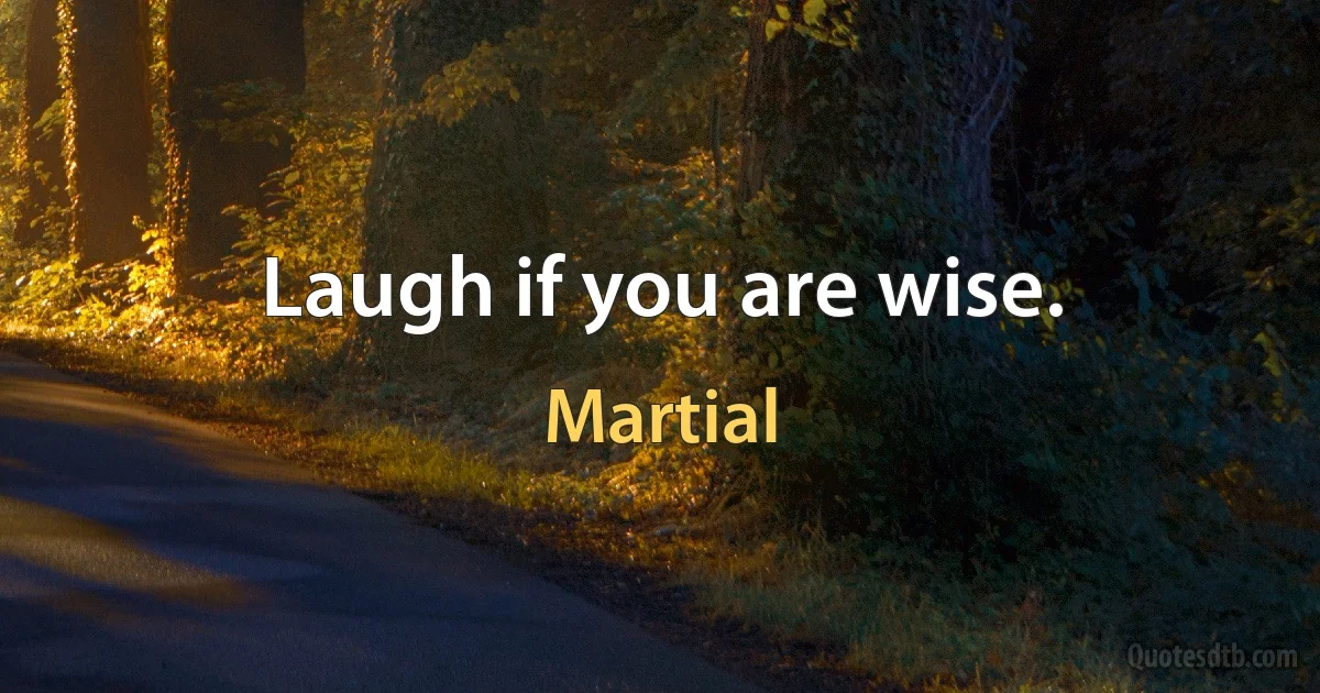 Laugh if you are wise. (Martial)