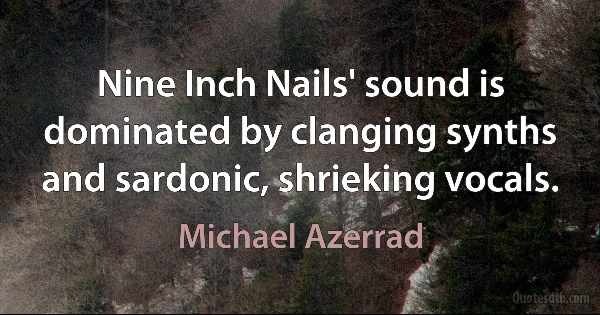 Nine Inch Nails' sound is dominated by clanging synths and sardonic, shrieking vocals. (Michael Azerrad)