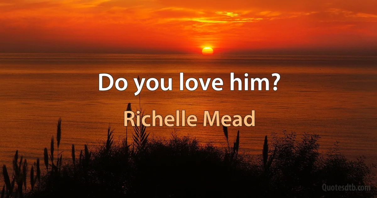 Do you love him? (Richelle Mead)