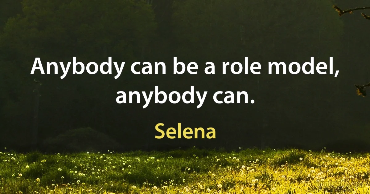 Anybody can be a role model, anybody can. (Selena)