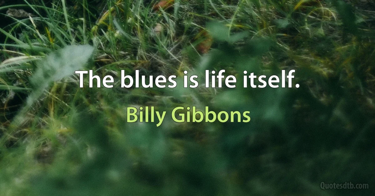 The blues is life itself. (Billy Gibbons)