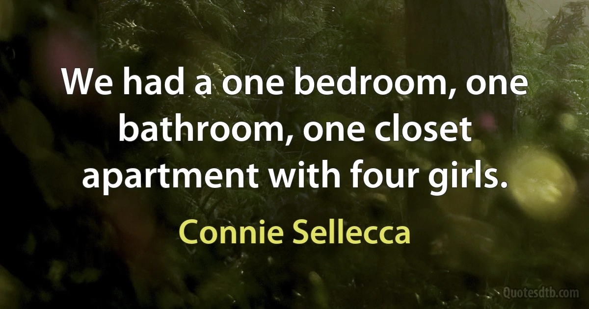 We had a one bedroom, one bathroom, one closet apartment with four girls. (Connie Sellecca)