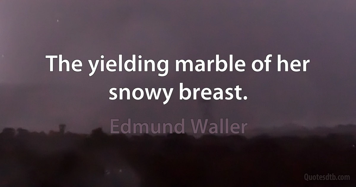 The yielding marble of her snowy breast. (Edmund Waller)