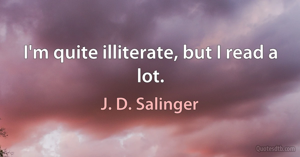 I'm quite illiterate, but I read a lot. (J. D. Salinger)