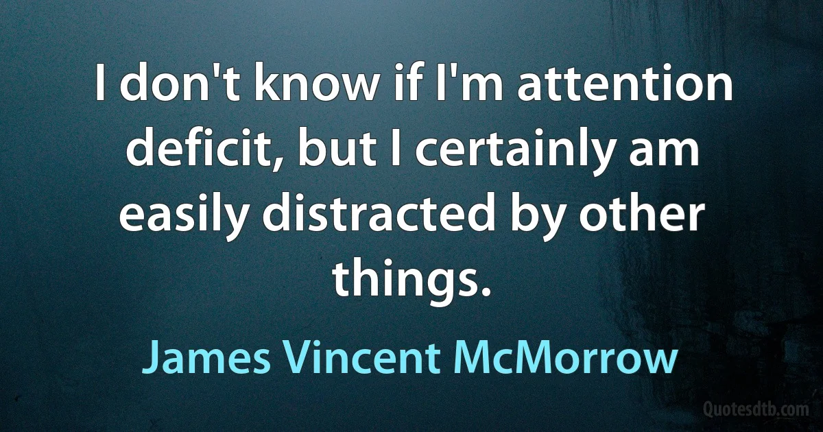 I don't know if I'm attention deficit, but I certainly am easily distracted by other things. (James Vincent McMorrow)