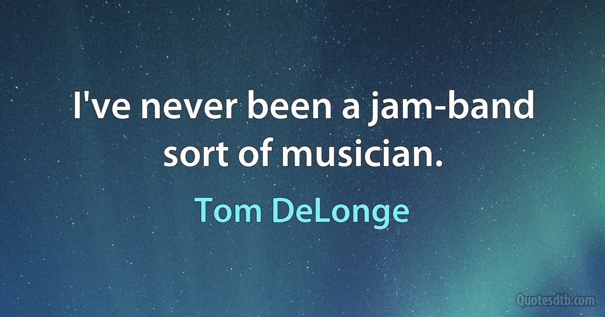 I've never been a jam-band sort of musician. (Tom DeLonge)