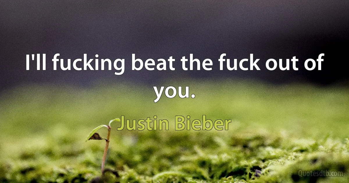 I'll fucking beat the fuck out of you. (Justin Bieber)