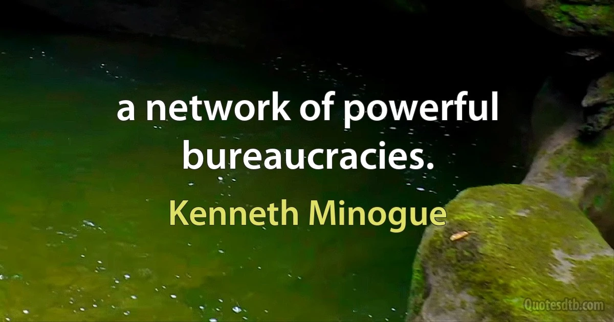 a network of powerful bureaucracies. (Kenneth Minogue)