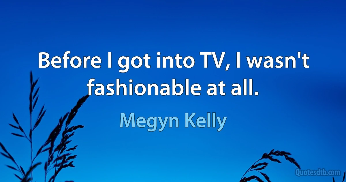 Before I got into TV, I wasn't fashionable at all. (Megyn Kelly)