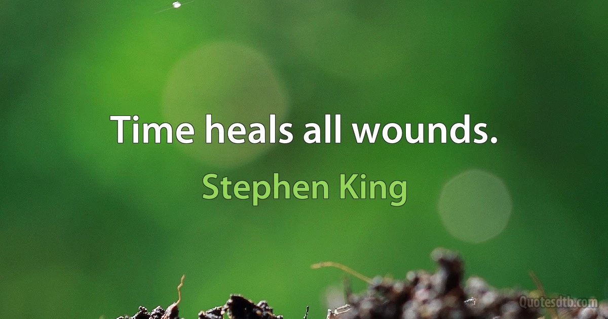 Time heals all wounds. (Stephen King)