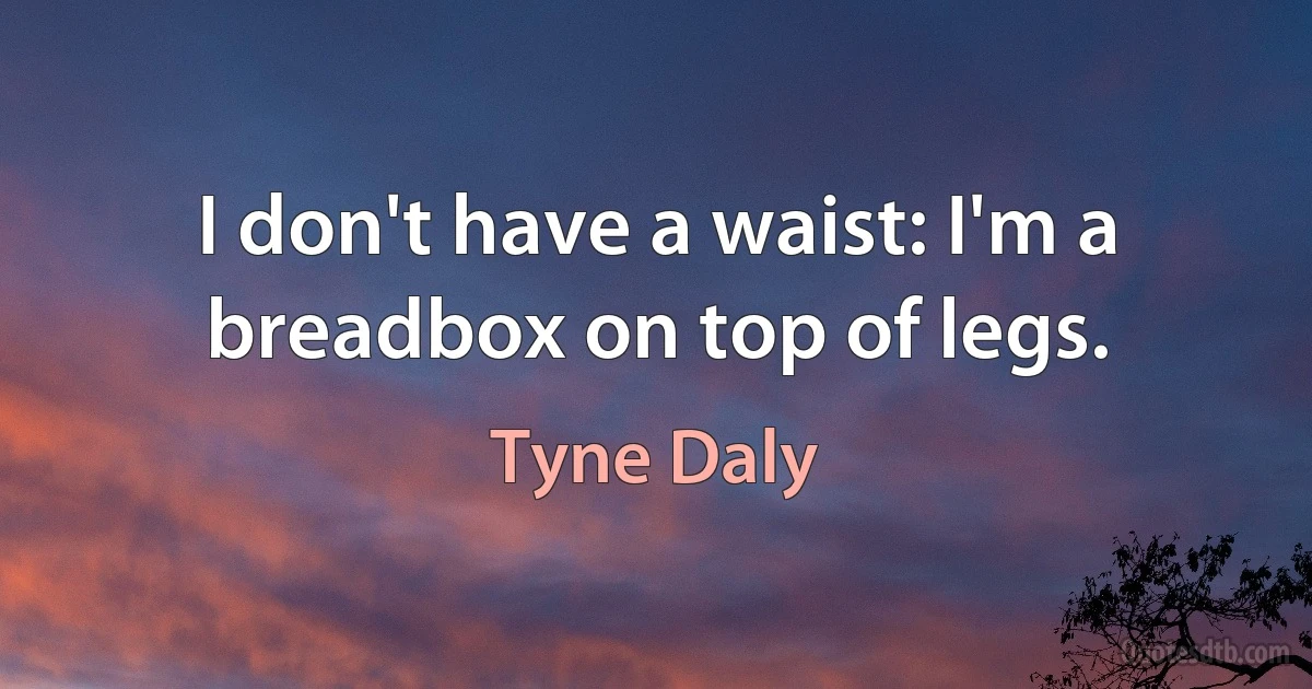 I don't have a waist: I'm a breadbox on top of legs. (Tyne Daly)