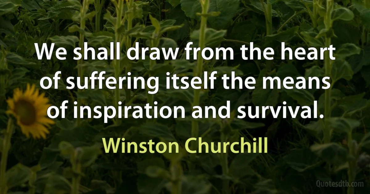 We shall draw from the heart of suffering itself the means of inspiration and survival. (Winston Churchill)