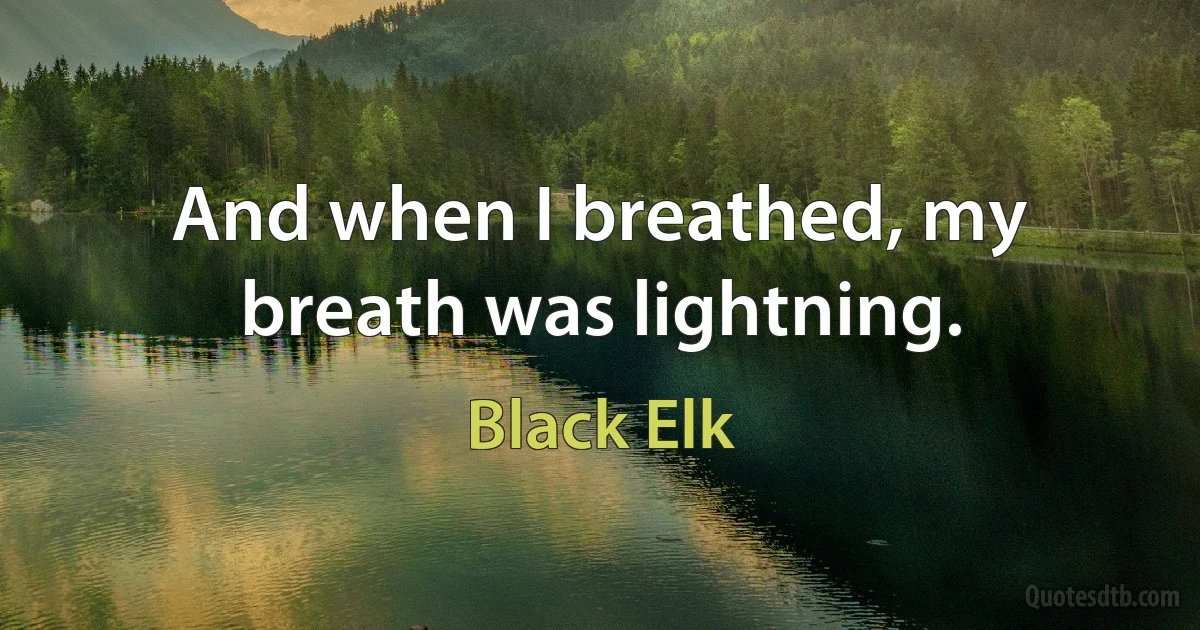 And when I breathed, my breath was lightning. (Black Elk)