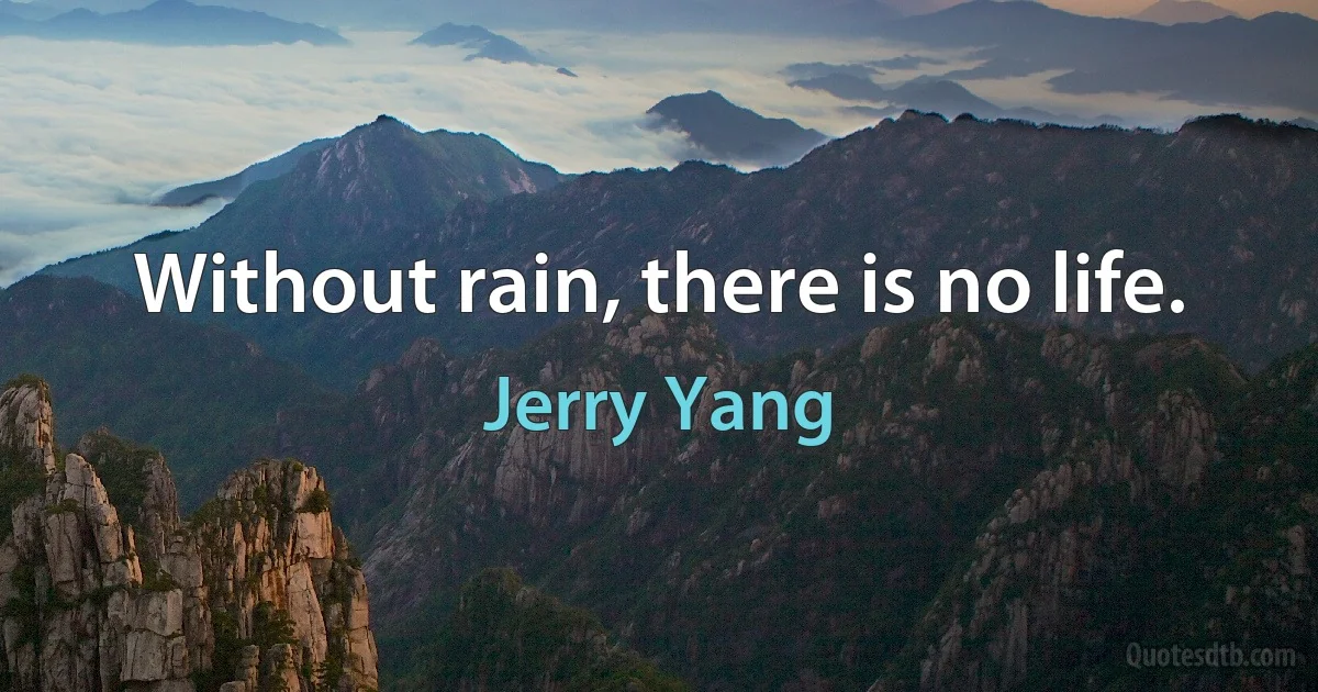 Without rain, there is no life. (Jerry Yang)