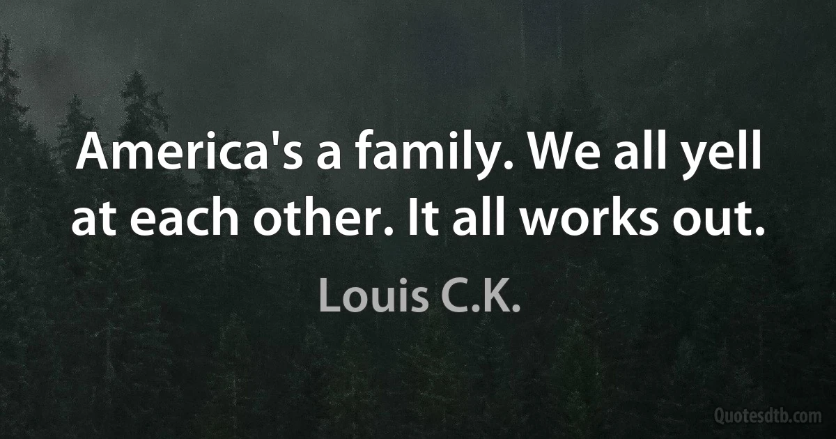 America's a family. We all yell at each other. It all works out. (Louis C.K.)