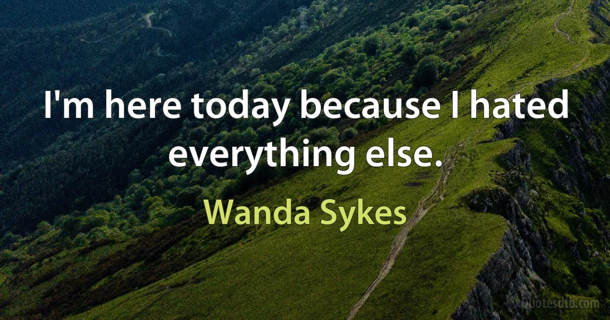 I'm here today because I hated everything else. (Wanda Sykes)