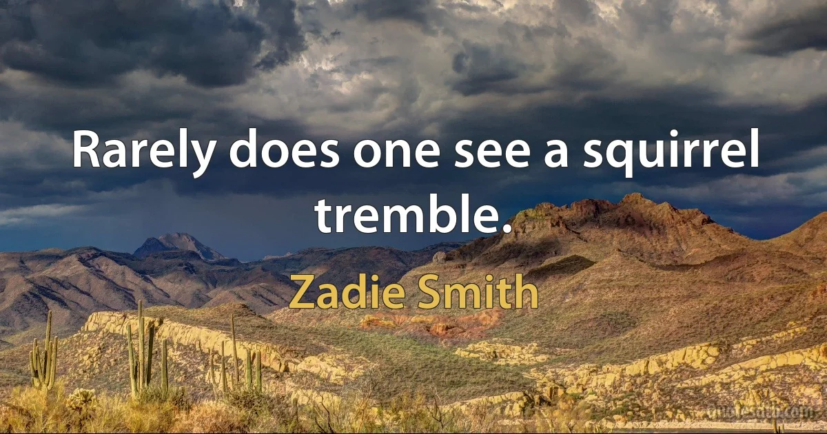 Rarely does one see a squirrel tremble. (Zadie Smith)