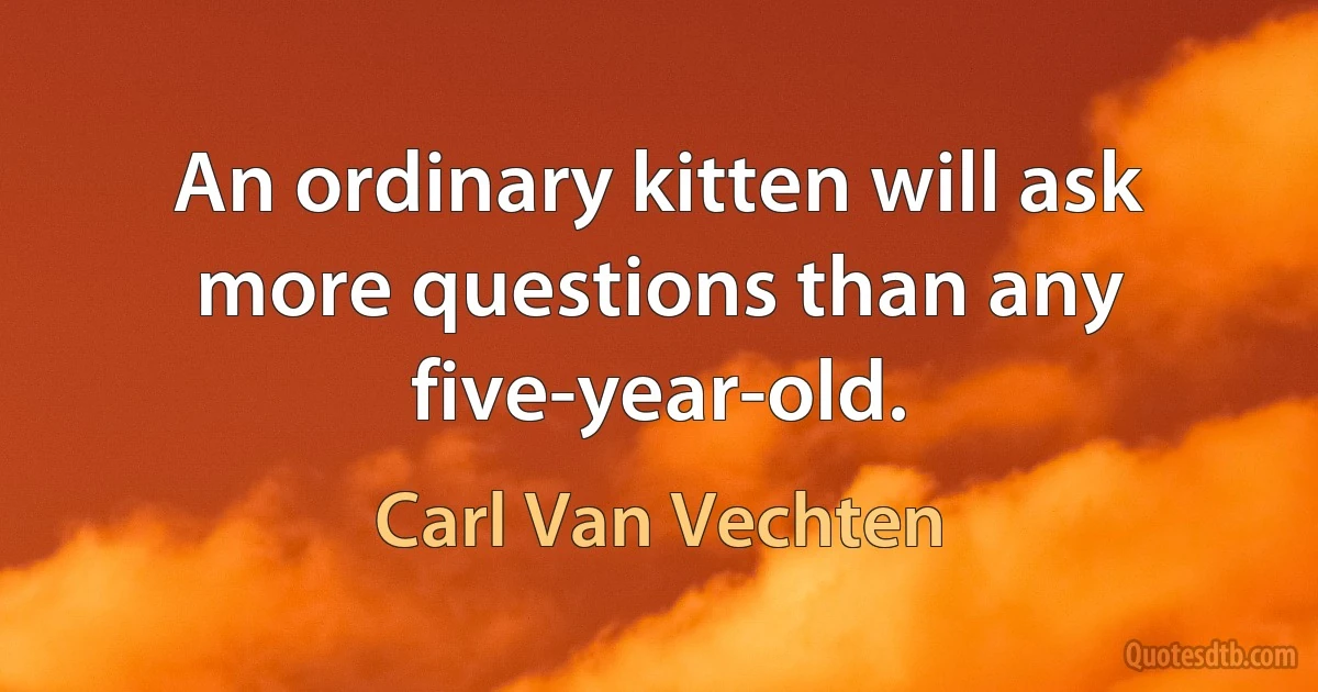 An ordinary kitten will ask more questions than any five-year-old. (Carl Van Vechten)