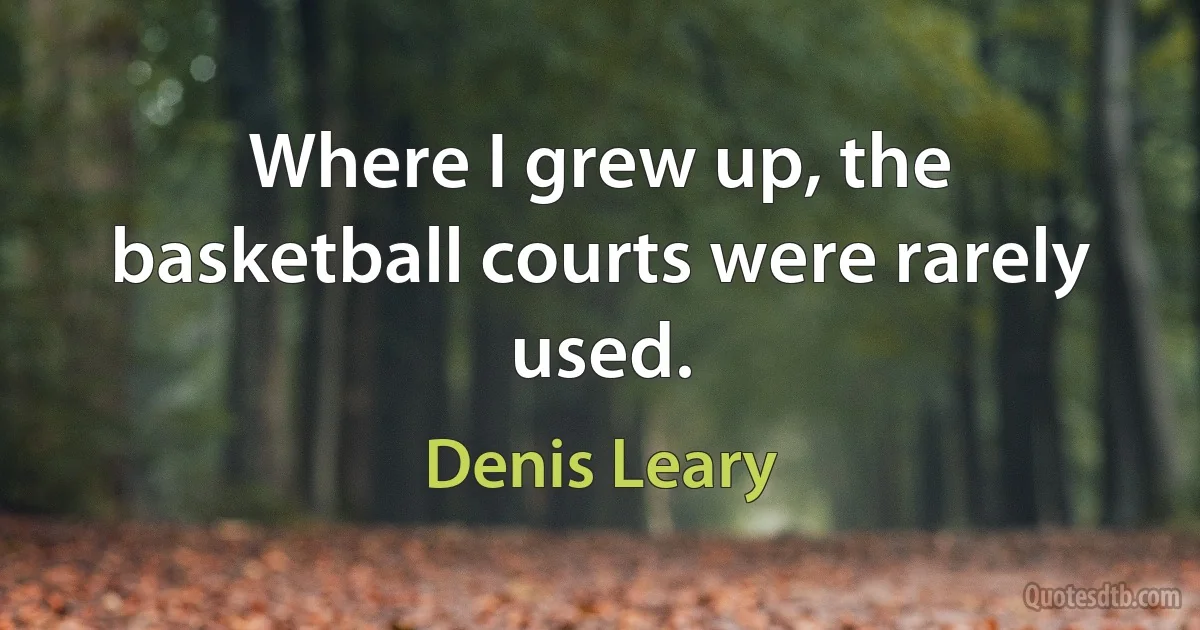 Where I grew up, the basketball courts were rarely used. (Denis Leary)