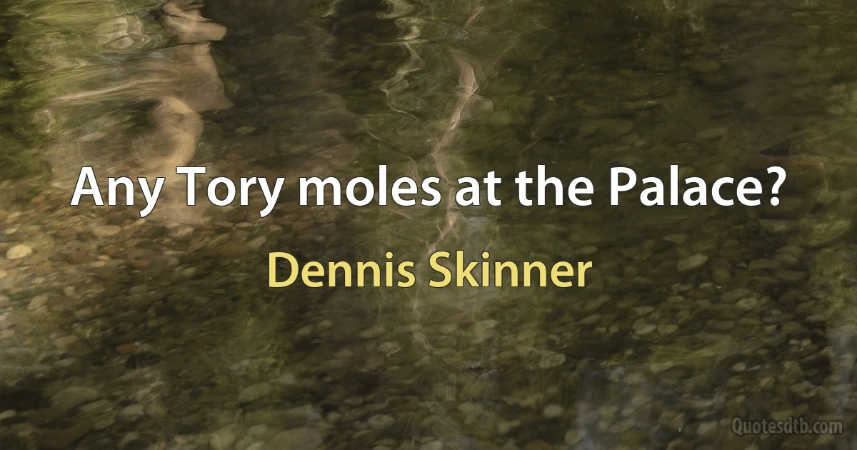 Any Tory moles at the Palace? (Dennis Skinner)