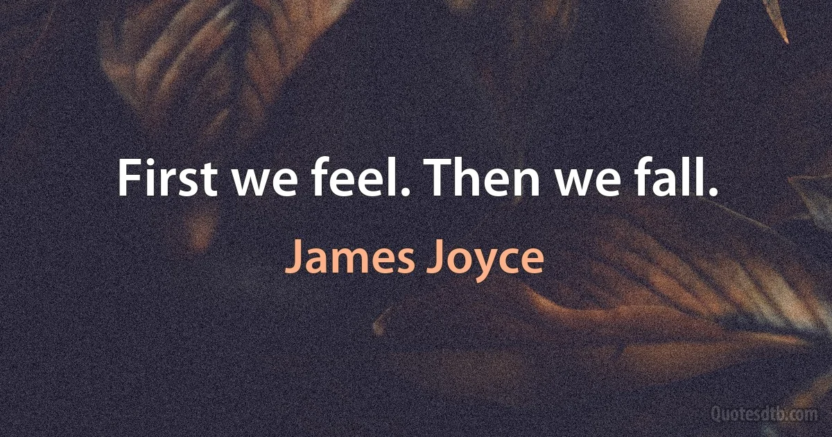 First we feel. Then we fall. (James Joyce)