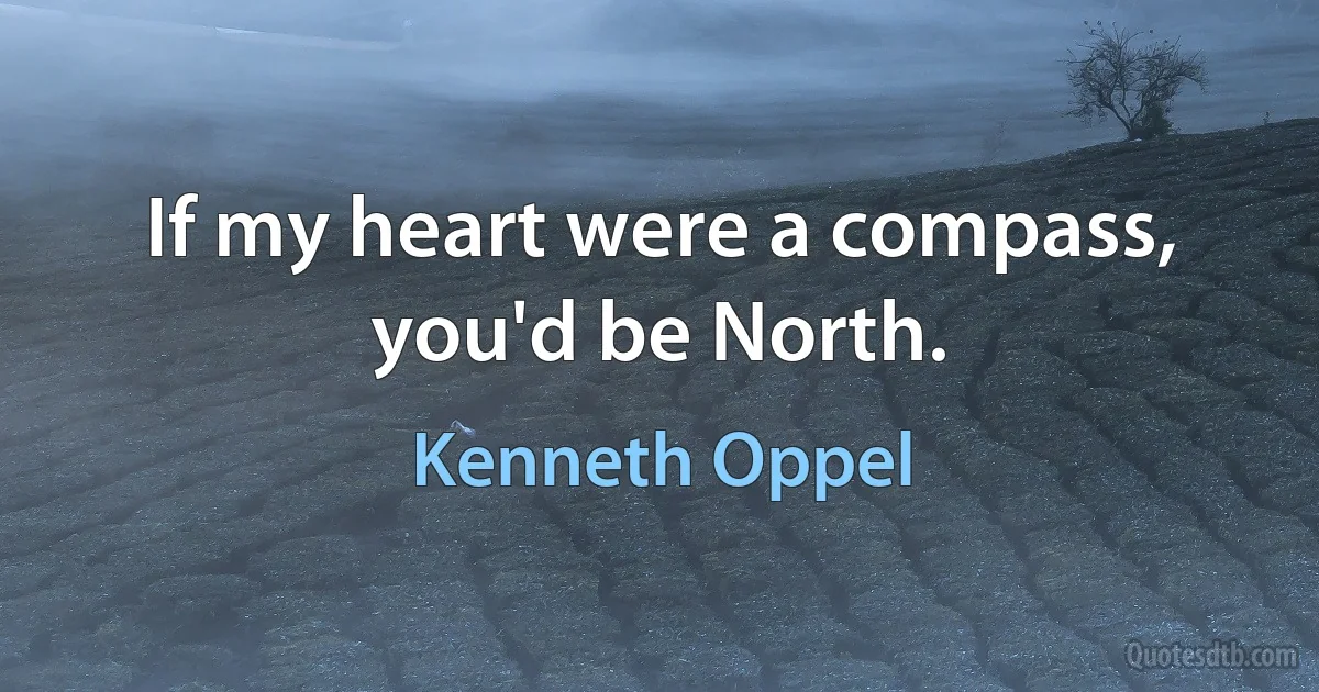 If my heart were a compass, you'd be North. (Kenneth Oppel)