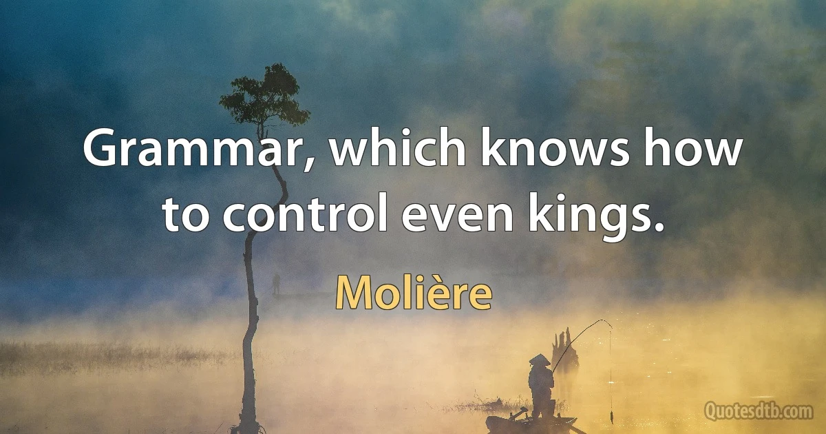 Grammar, which knows how to control even kings. (Molière)