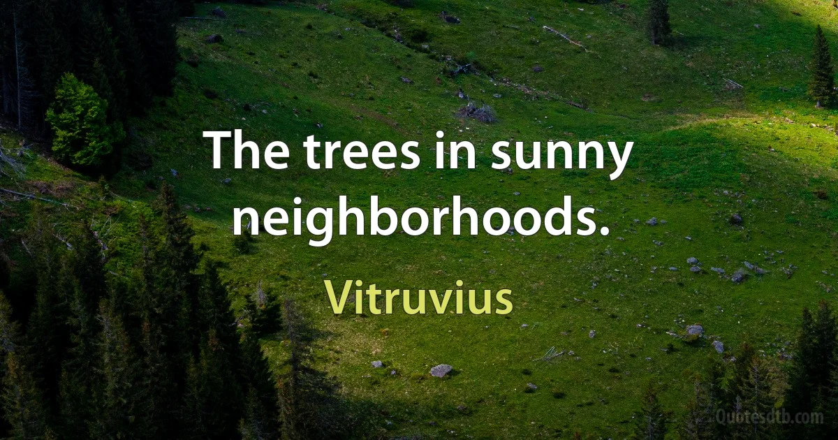 The trees in sunny neighborhoods. (Vitruvius)