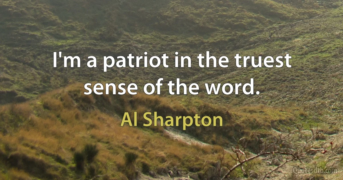 I'm a patriot in the truest sense of the word. (Al Sharpton)