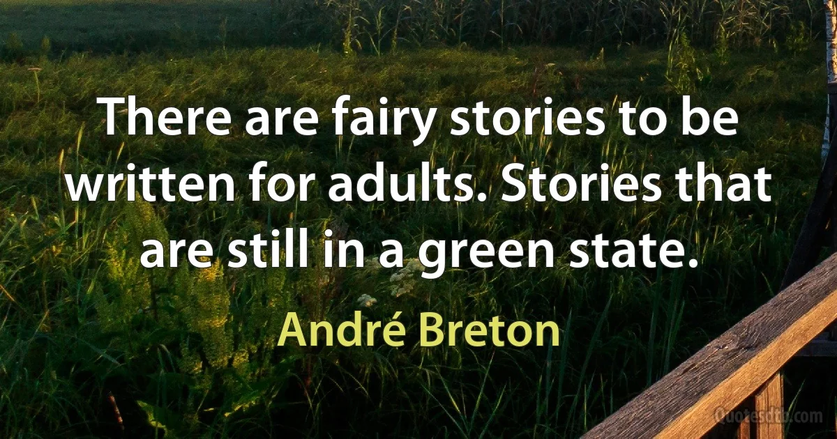 There are fairy stories to be written for adults. Stories that are still in a green state. (André Breton)