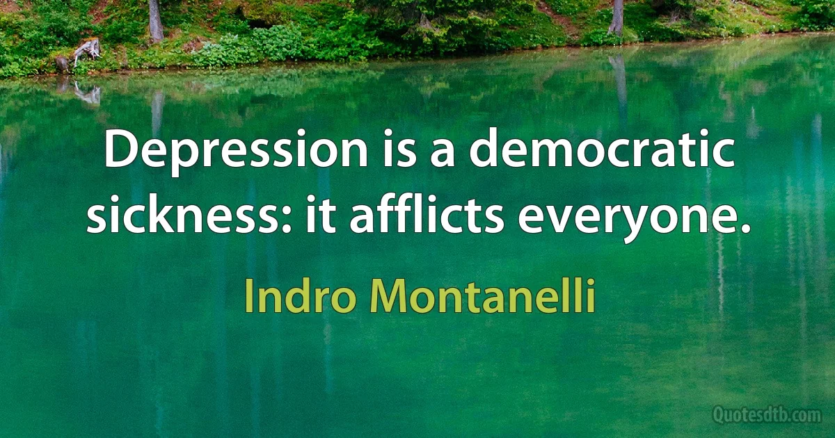 Depression is a democratic sickness: it afflicts everyone. (Indro Montanelli)