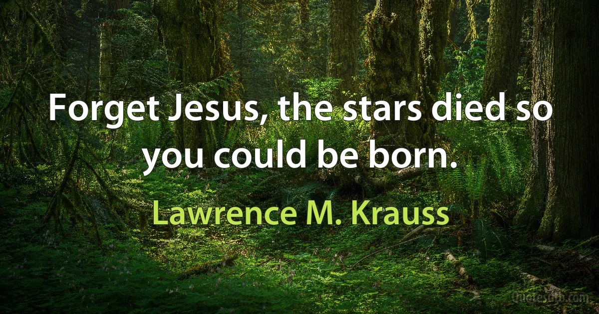 Forget Jesus, the stars died so you could be born. (Lawrence M. Krauss)