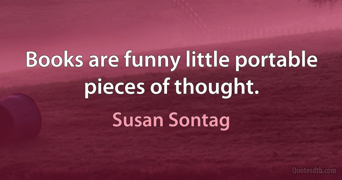 Books are funny little portable pieces of thought. (Susan Sontag)